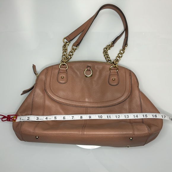 B. Makowsky dusty rose leather double chain strap satchel - Picture 13 of 16